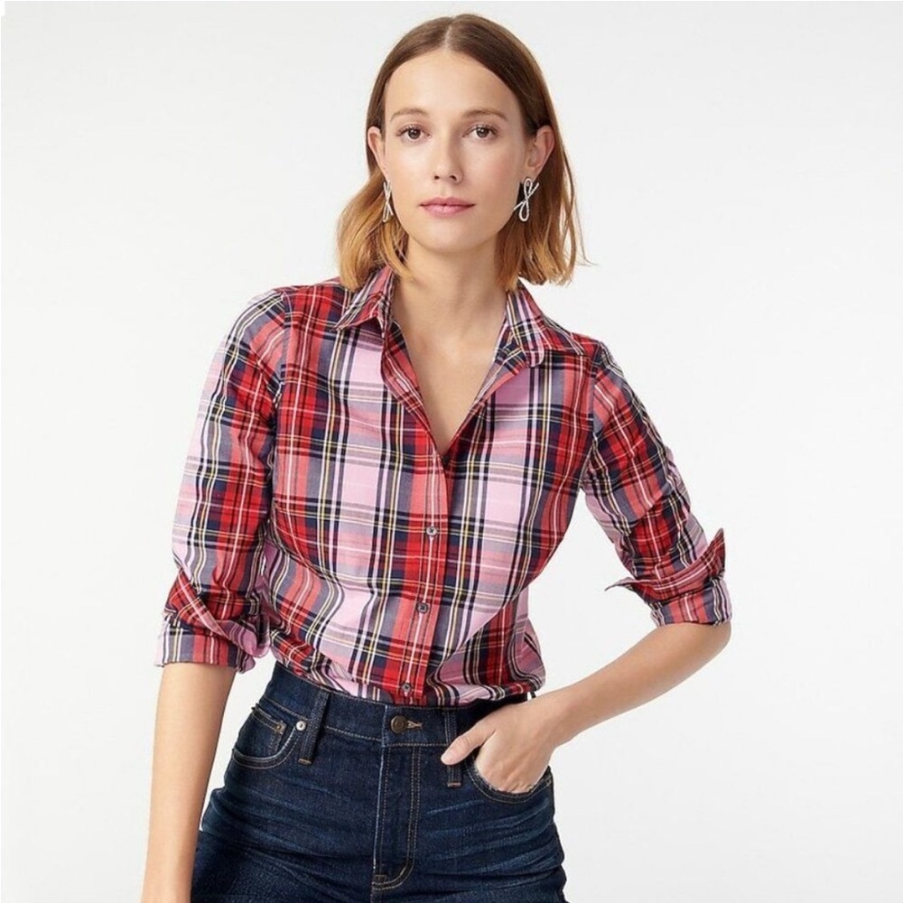 NWOT J. Crew Plaid Slim Fit Button Up Shirt